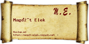 Magát Elek névjegykártya